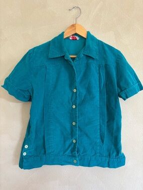 Vintage Vic Gene short sleeve corduroy button up colored shirt
